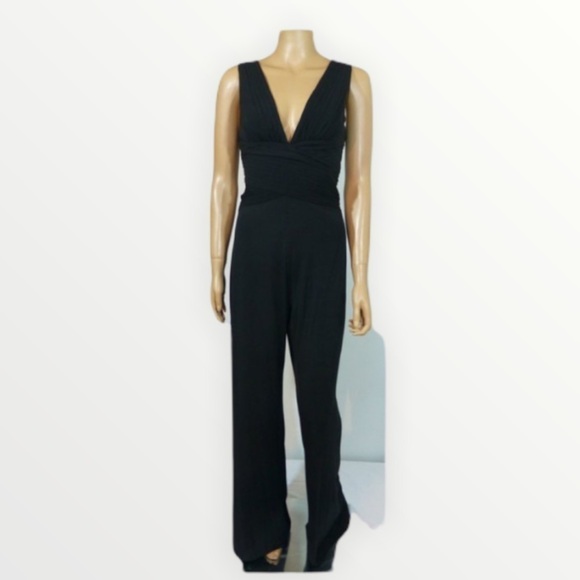 NWT BCBG Jersey Wrap Halter Wide Leg Jumpsuit, XXS - Picture 6 of 15